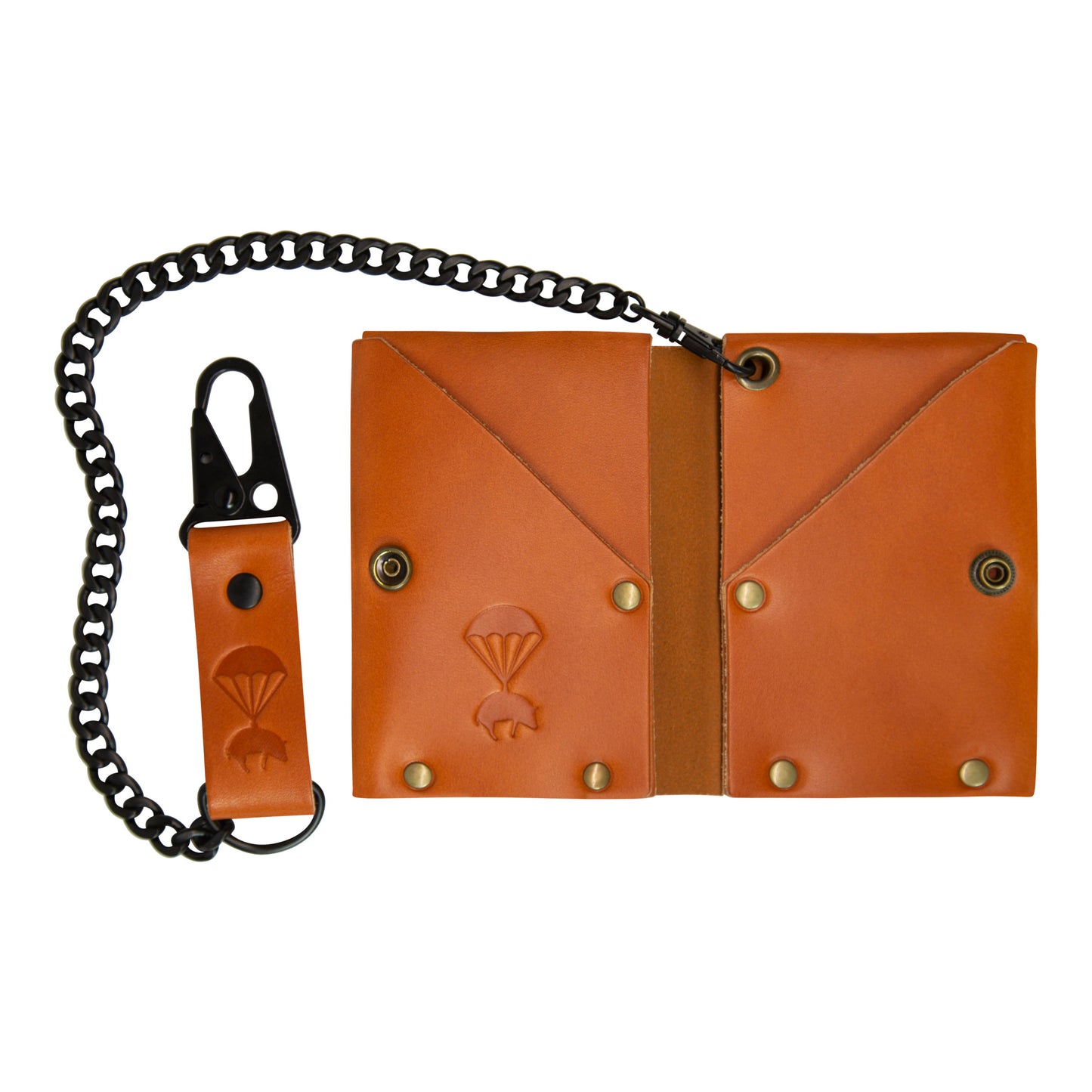 PIG Inc Wallet with Keychain - Saddle