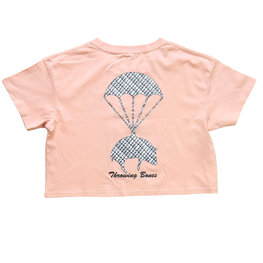 Throwing Bones Cropped T-shirt - Pink