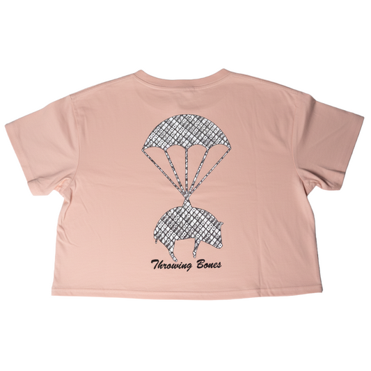 Throwing Bones Cropped T-shirt - Pink