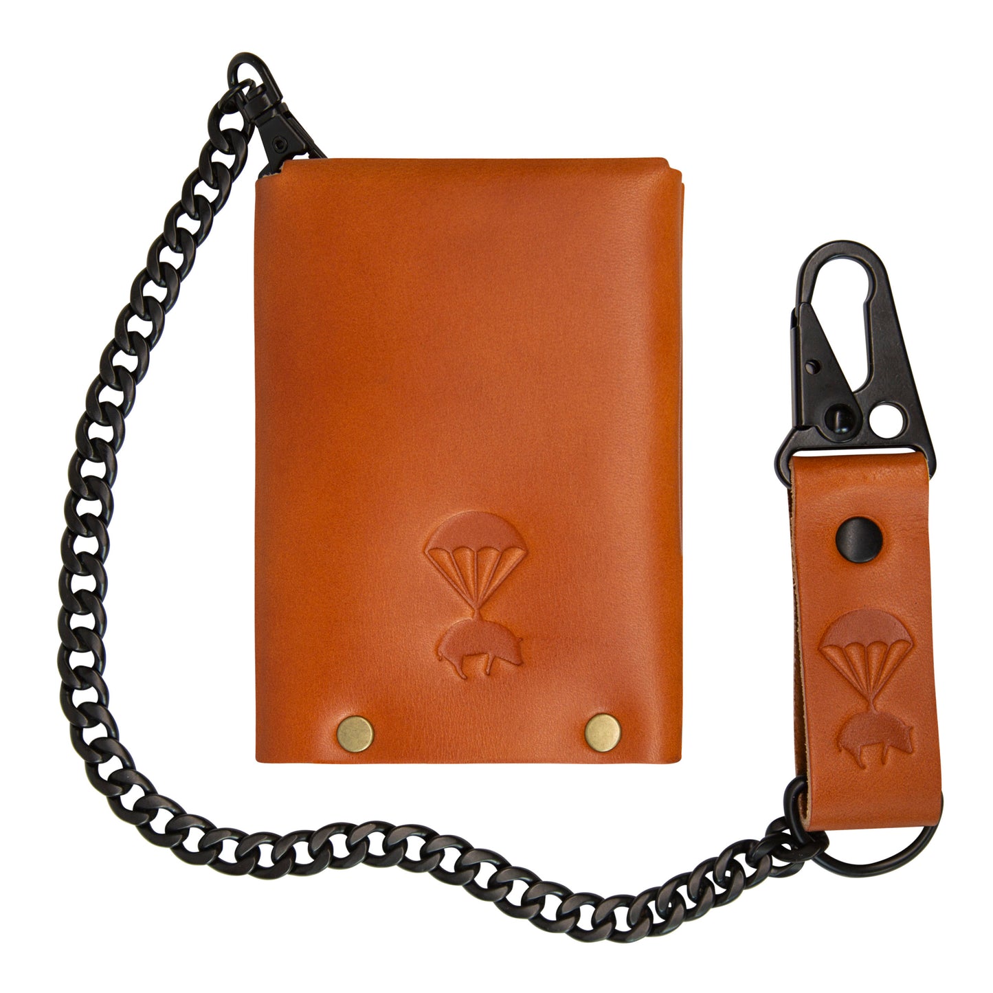 PIG Inc Wallet with Keychain - Saddle
