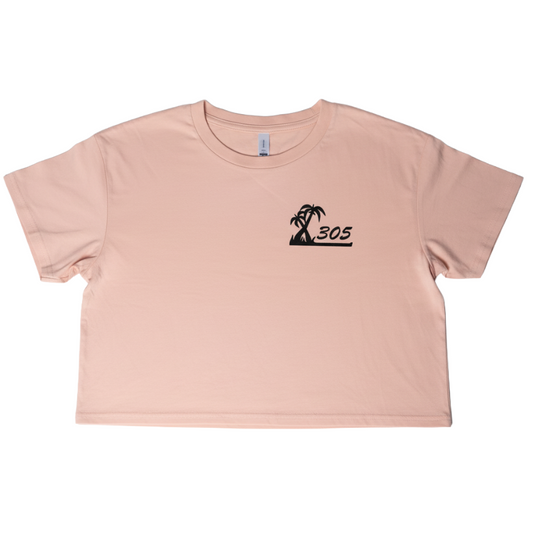 Throwing Bones Cropped T-shirt - Pink